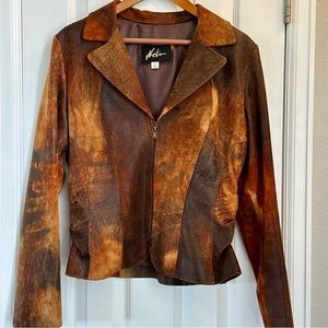 Women’s Neto Leather Jacket Brown Sz 12